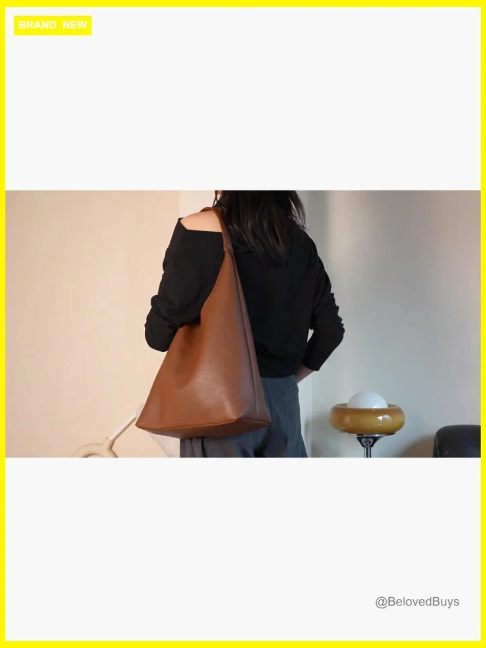 Large Slouchy Hobo Shoulder Bag, Vegan Leather Tote, Fits 13.6